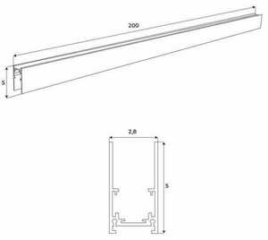 Magnetická koľajnica Max Light MAX MT0002 2 m čierna hliníková zápustná small 2
