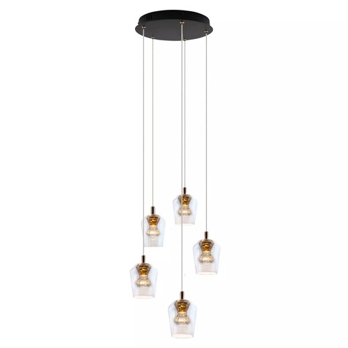 Skontrolujte Tasa Okrúhle závesné svietidlo 5xLED čierne PL0144-5