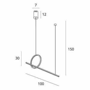 Závesné svietidlo Max Light Lozanna P0570D LED 18W kartáčovaný bronz, 100 cm small 1