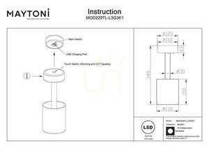 AI COLLABORATION stolová lampa MOD229TL-L3G3K1 Maytoni small 7