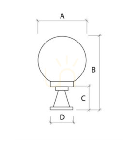 Luna Ball PLINTO 25 cm E27 LED stojaca záhradná lampa biela - UV small 2