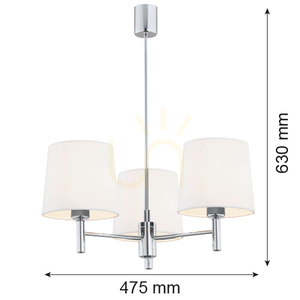 Luster ARGON Bolzano Plus 6114 biely chróm E27 IP20 small 2