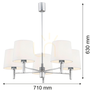 Luster ARGON BOLZANO PLUS biely/chróm 5xE27 2110 small 2