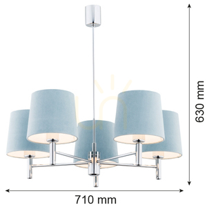 Luster ARGON BOLZANO 2076 chróm modrý E27 5x15W IP20 small 1