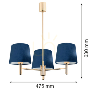 Závesné svietidlo ARGON PONTE 1485 námornícka modrá, 3x E27, IP20 small 2