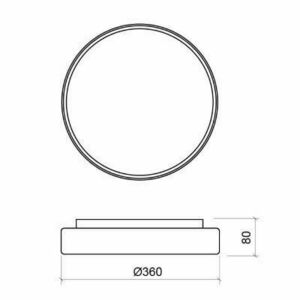Plafond IP65 Pin360 Sensor + Emergency 24W 3000/4000K biela small 1