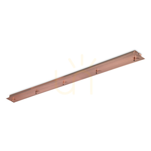 Skontrolujte Stropný rozeta pre 5 svietidiel Ideallux ROSONE LINEARE 285726 medená 120 cm