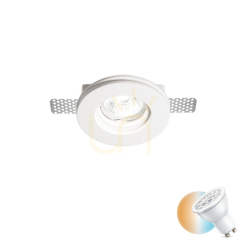 Skontrolujte Zapustené svietidlo Ideallux Samba 150307 biele sadrové GU10 okrúhle 10 cm