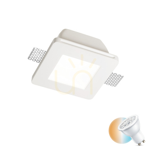 Skontrolujte Zapustené svietidlo Ideallux SAMBA FI SQUARE D77 biele sadrové GU10 150116