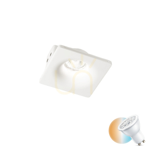 Skontrolujte Zapustené svietidlo Ideallux Zephyr biele sadrové GU10 Ø12 cm 150284