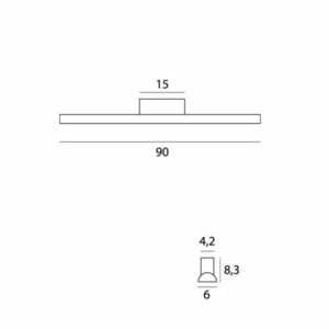 Nástenné svietidlo Max Light Tampa C0242 čierne 90 cm 6W 3000K IP44 small 2