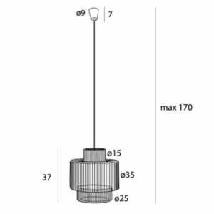 Závesné svietidlo Max Light Labriz P0586 biele 35 cm 15W tkaný papier small 2