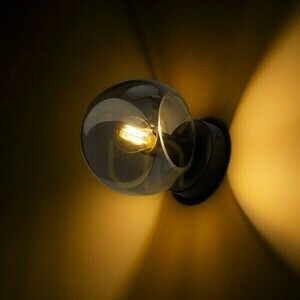 Povrchová nástenná lampa Solaris Tónované sklo/čierna 230 V Led E14 7 W. small 3