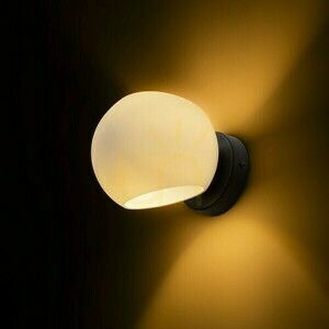 Povrchová nástenná lampa Solaris Mliečne sklo/čierna 230 V Led E14 7 W. small 2