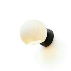 Povrchová nástenná lampa Solaris Mliečne sklo/čierna 230 V Led E14 7 W. small 3