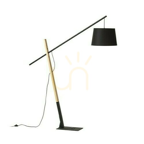 Skontrolujte Dante Stojaca lampa čierna Drevo 230 V Led E27 15 W.