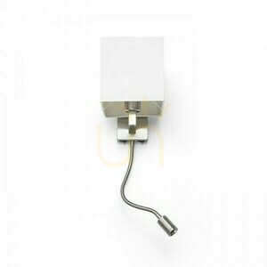 Nástenné svietidlo Taina s tienidlom biely nikel matný 230 V Led E27 15+3 W 25° 3000 K small 3