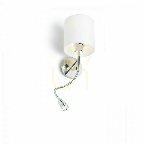 Skontrolujte Nástenné svietidlo Versina s tienidlom Biely chróm 230 V Led E27 15+3 W 25° 3000 K
