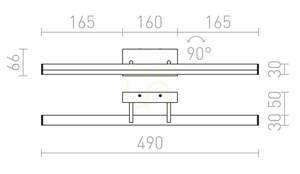 Kúpeľňové nástenné svietidlo Rendl SWAY R12951 chróm, LED 12 W 3000 K, 49 cm IP44 small 7