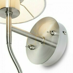 Nástenné svietidlo Versa Nástenné svietidlo s tienidlom Biely nikel Mat 230 V Led E27 15+3 W 40° 3000 K small 1