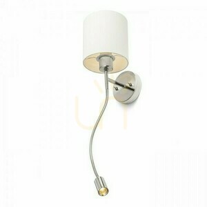 Nástenné svietidlo Versa Nástenné svietidlo s tienidlom Biely nikel Mat 230 V Led E27 15+3 W 40° 3000 K small 2