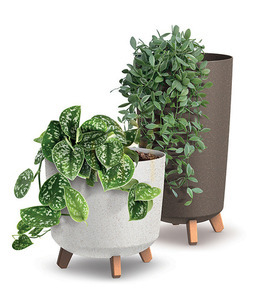 Kvetináč Prosperplast Gracia Tubus biely na nôžkach, Ø 29,8 cm, výška 28,5 cm small 1