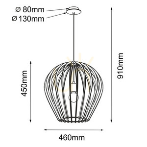 Závesné svietidlo Antigo Bala čierne drevené 46 cm E27 LED 5019 small 1