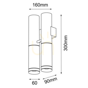 Nástenné svietidlo Antigo Kavos 2 GU10 leštená mosadz/čierna 300 mm 8360 small 1