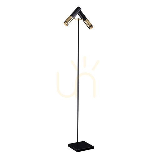 Skontrolujte Podlahová lampa Antigo Kavos 2x GU10 leštená mosadz čierna 180 cm 8378