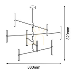Závesné svietidlo Antigo Livi 16 leštená mosadz 88 cm 8392 small 1