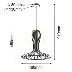 Závesné svietidlo Antigo Rina drevené prírodné 46 cm E27 LED 5018 small 1