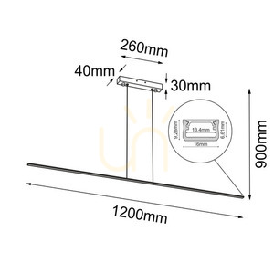 Závesné svietidlo Antigo Slim P čierne LED 120 cm 3000K 1465 lm 5000 small 1
