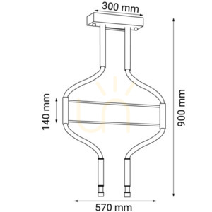 Závesné svietidlo Antigo Alha S 2 LED čierne 57 cm 9052 small 1