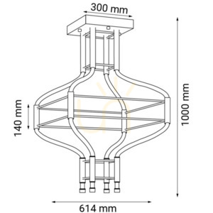 Závesné svietidlo Antigo Alha S 4 LED čierne 61,4 cm 9056 small 1