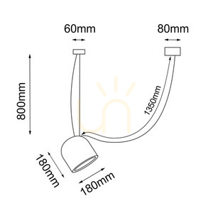 Závesné svietidlo Antigo DOBO 1 čierne oceľové E14 80 cm 9035 small 1