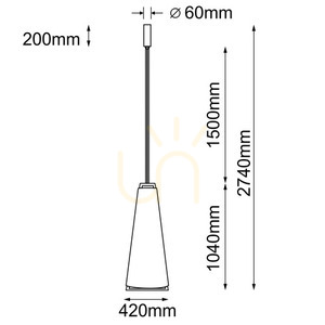 Závesné svietidlo Antigo Ponte 42 LED čierne 420 mm 3000K 5051 small 1