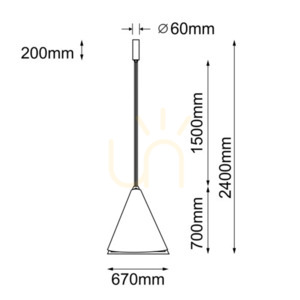 Závesné svietidlo Antigo Ponte 67 LED čierne 670 mm 3000K 5047 small 1