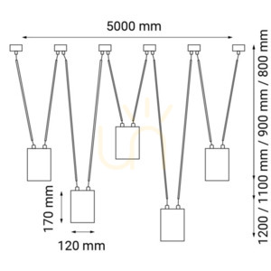 Závesné svietidlo Antigo VIWIN 5 čierne 5x ES111 LED 9023 small 1