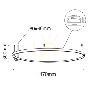 Stropné svietidlo Antigo Agari 117 LED čierne 3000K 117 cm small 1