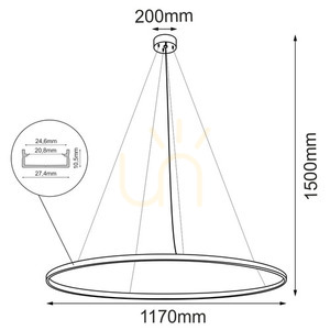 Závesné svietidlo Antigo Agari 117 LED zlaté 4000K 117 cm 5345 small 1