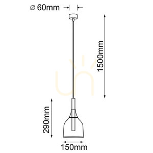 Závesné svietidlo Antigo Botor 1 čierne sklo G9 150 mm 5095 small 1