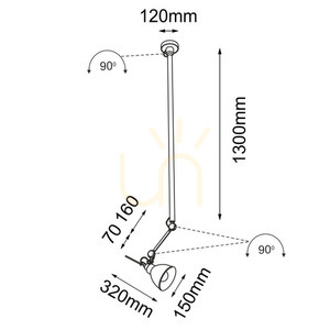 Závesné svietidlo Antigo Daisen čierne E27 153 cm 5625 small 1