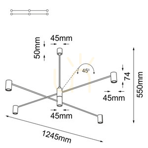 Závesné svietidlo Antigo Dakata 4 čierne 5636 LED MR11 small 1