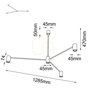 Závesné svietidlo Antigo Dakata 3 čierne 5648 LED MR11 small 1
