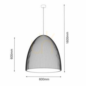 Závesné svietidlo Antigo Gandra 60x60 cm čierne LED E27 5027 small 1