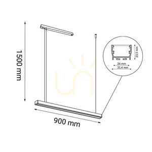 Závesné svietidlo Antigo Hiate Line LED biele 90 cm 4000K 1847 small 1