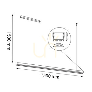 Závesné svietidlo Antigo Hiate Line LED čierne 150 cm 1854 small 1