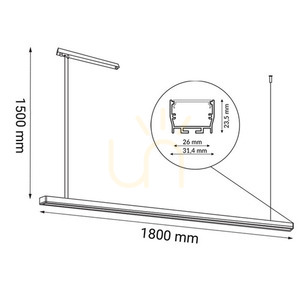 Závesné svietidlo Antigo Hiate Line LED čierne 180 cm 1858 small 1