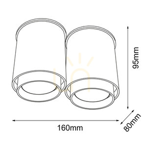 Stropné svietidlo Antigo Iga 2 biele GU10 95 mm 7015 small 1