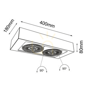 Stropné svietidlo Antigo Koga 2 čierne 2x ES111 LED 40 cm 1153 small 1